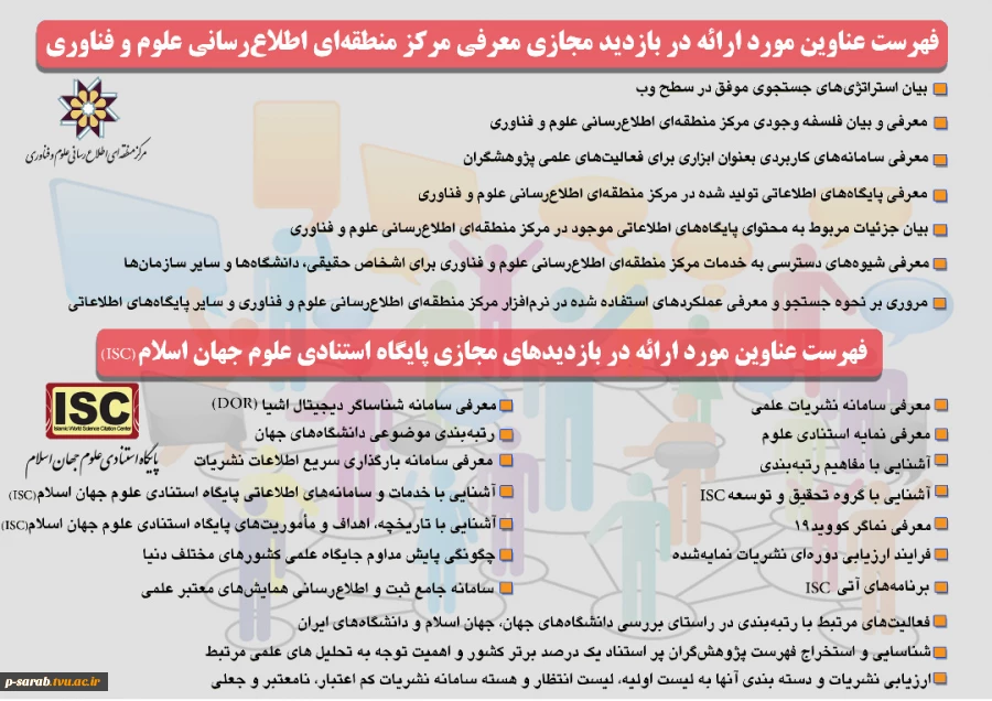 تور مجازی بازدید از پایگاه استنادی علوم جهان اسلام 3
